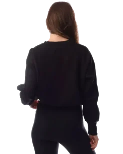 Women Crewneck Logo Sweatshirt Black Clothing > Knitwear