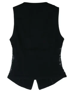 Women Gardener Gilet Vest Black Denim Vests