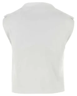 Women Glenda Tank Top White Cotton Elastane Sweater