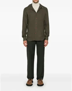 Women Houndstooth-Pattern Hoodie Aw24 M Khaki