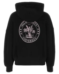 Women Logo-Embroidered Sweatshirt Black Cotton Sweater