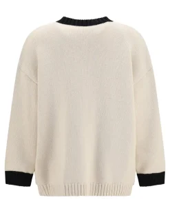 Women Open Polka-Dot Bow Cardigan Betulla-Nero Cotton; Polyester Betulla/nero Sweater Beige