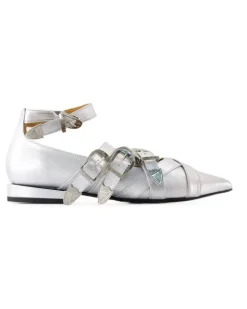 Women's Aj926 Flat Silver Calfskin