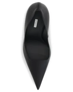Women's Amelia Pumps Nero Calf Leather Bos Taurus High Heel Shoes Black