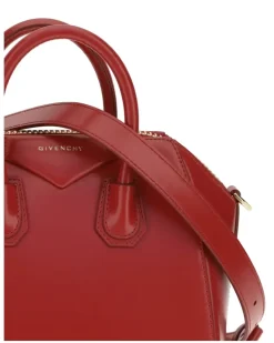 Women's Antigona Mini Handbag Vermillon Calf Leather Bos Taurus Handbags Hand Bags antigona Red