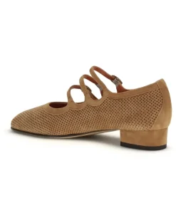 Women's Ariana Suede Ballerinas Tan Calf Leather Bos Taurus Flat Shoes