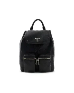 Women's Backpack Black Logo Polyurethane Bags - Backpacks