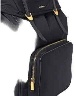 Women's Backpack Black Polyester Cowhide