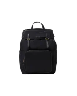 Women's Backpack Black Polyester Cowhide