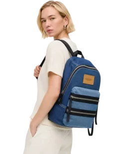 Women's Backpack Blue Cotton Denim Bags - Backpacks