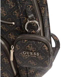 Women's Backpack Brown Logo Polyurethane Bags - Backpacks