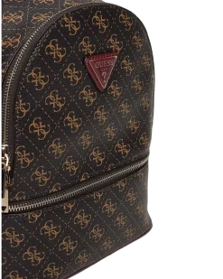 Women's Backpack Brown Logo Polyurethane