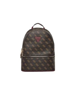 Women's Backpack Brown Logo Polyurethane