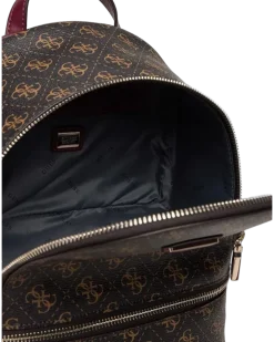 Women's Backpack Brown Logo Polyurethane
