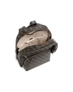 Women's Backpack Brown Logo Polyurethane