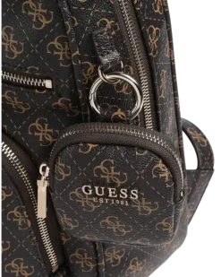 Women's Backpack Brown Logo Polyurethane
