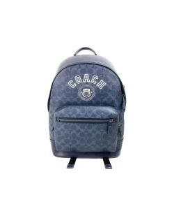 Women's Backpack Denim-Black Cowhide Navy