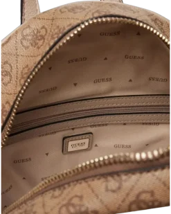 Women's Backpack Latte Logo Polyurethane Beige