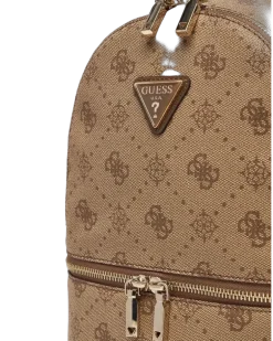 Women's Backpack Latte Logo Polyurethane Beige