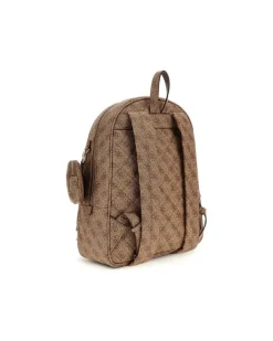 Women's Backpack Latte Logo Polyurethane Bags - Backpacks Beige