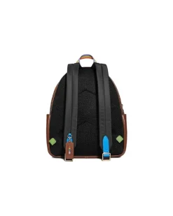 Women's Backpack Multicolour Coated Canvas Multicolor