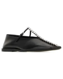 Women's Ballerina Black Leather Caprina