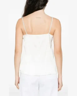 Women's Beaded Strap Top Ss26 W White