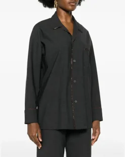 Women's Bead-Trim Shirt Aw24 W Dark