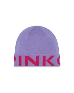 Women's Beanie Lilla-Red Wool Accessories - Hats Lilla/red Purple