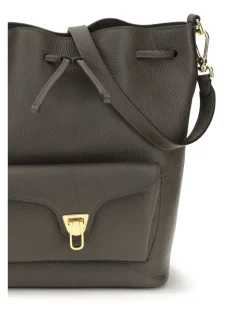 Women's Beat Generation Bucket Bag Fango Calf Leather Bos Taurus Gray