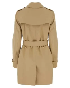 Women's Beige Gabardine Trench Coat Honey Cotton