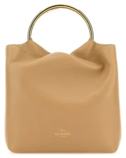 Women's Beige Leather Bucket Bag Cappuccino Borse A Secchiello