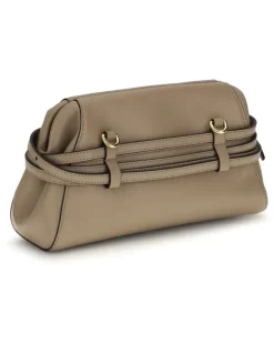 Women's Belt-Detail Clutch Ecru Goatskin-Hircus Goatskin Clutches Goatskin/hircus Beige