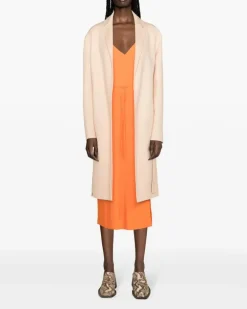 Women's Belted Virgin Wool Peacoat Ss24 W Pink