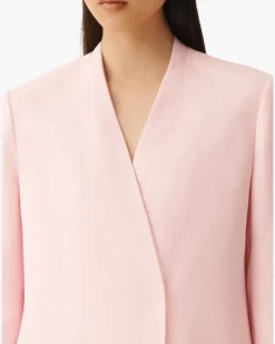 Women's Belted Wrap-Style Blazer Ss26 W Pink
