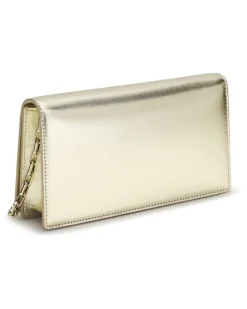 Women's Bettina Clutch Laminated Leather Platine-Gold Lamb Ovis Aries Clutches Platine/gold