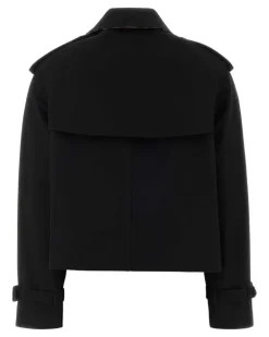 Women's Black Cotton Myfair Trench Coat