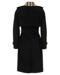 Women's Black Cotton Trench Coat