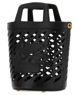Women's Black Leather Coffa Bucket Bag 1 Borse A Secchiello