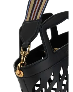 Women's Black Leather Coffa Bucket Bag 1 Borse A Secchiello