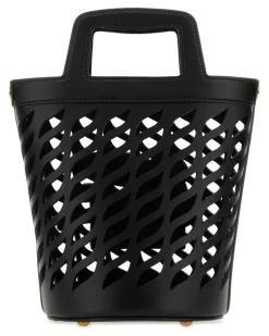 Women's Black Leather Coffa Bucket Bag 1 Borse A Secchiello