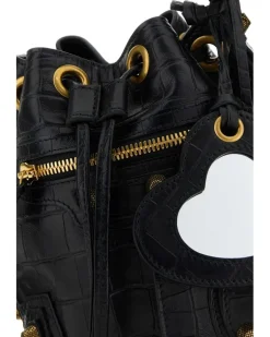 Women's Black Leather Le Cagole Xs Bucket Bag 1000 Borse A Secchiello