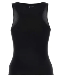 Women's Black Nylon Galu Tank Top Exterior: Maglie Sweater