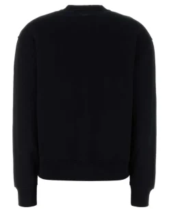 Women's Black Stretch Cotton Sweatshirt Felpe Sweater