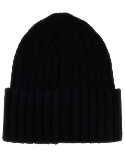 Women's Black Wool Beanie Hat 999 Exterior: Virgin Cappelli E Fasce Per Capelli