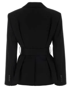 Women's Black Wool Blazer Giacche E Gilet Jacket