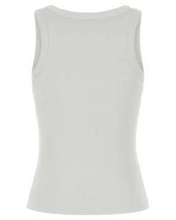 Women's Boke Tank Top White Cotton Elastane Sweater