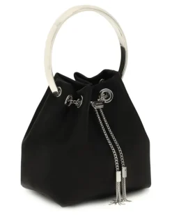 Women's Bon Bucket Bag Black-Silver Silk Black/silver