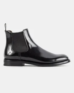 Women's Bottines Monmouth En Cuir De Veau Poli Noir Black Boot