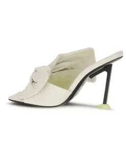 Women's Boudoir Heeled Mules Ivory Lamb Ovis Aries Sandal